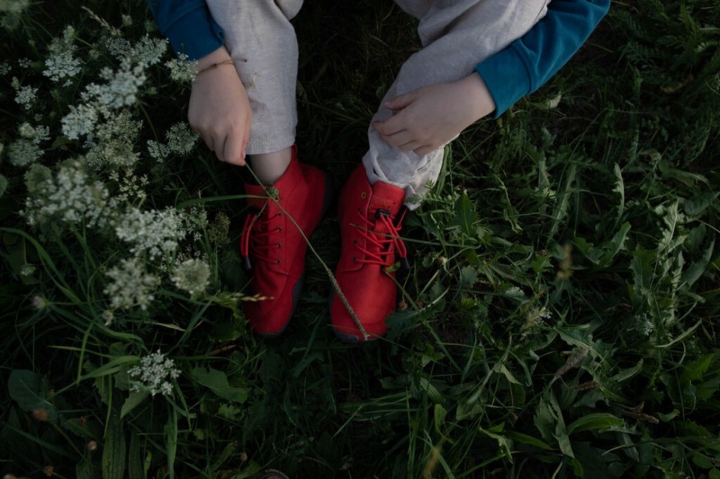 Wildling Atmo Blotevoeten Schoenen Kinderen Rood | Belgie-DFVWBS238