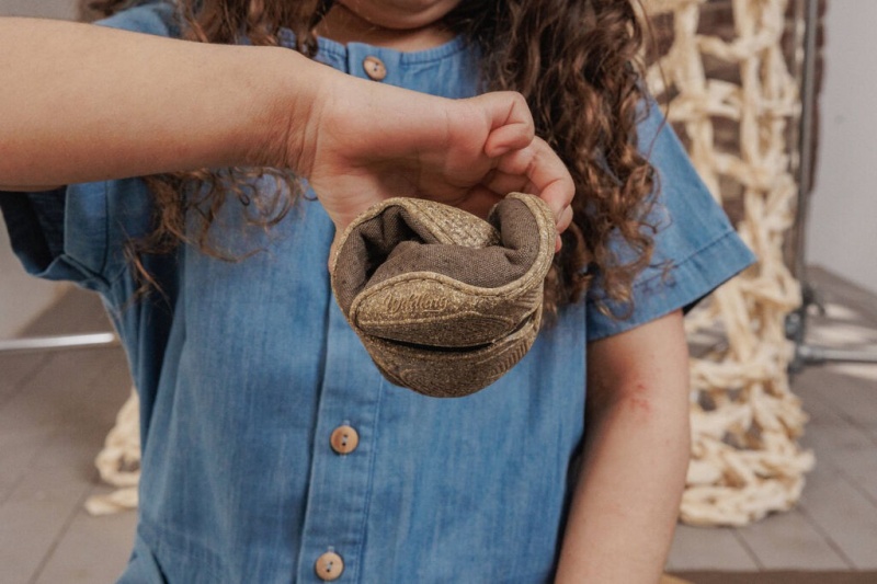 Wildling Cahor Blotevoeten Schoenen Kinderen Donkerkhaki | Belgie-YFTJSU837